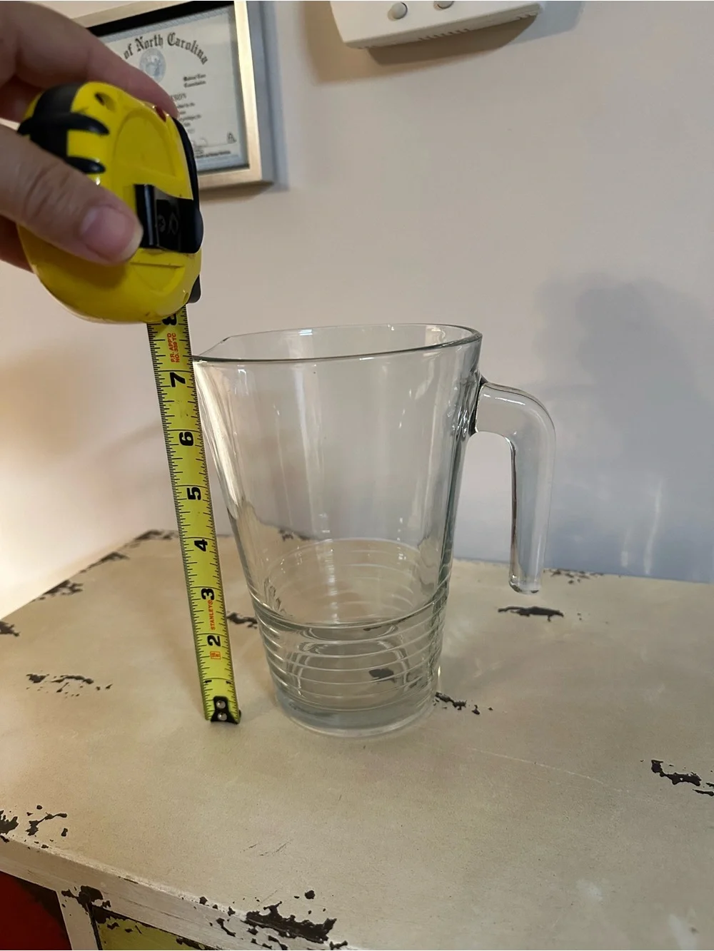 IKEA Clear Glass Pitcher with Handle. By Henrik Preutz